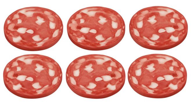 Sliced salami food photography