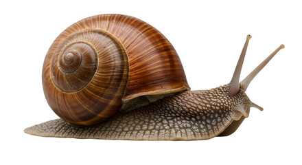 Snail shell closeup black background