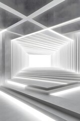 Obraz premium Abstract Modern Architecture Tunnel Steps Light