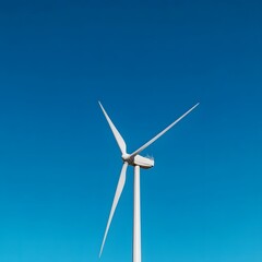 Clean Energy Wind Turbine Against Blue Sky