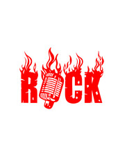 rock microphone flamme mot musique