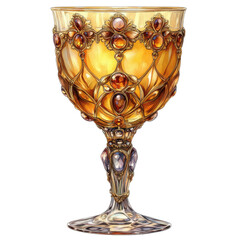 Golden Chalice of Elegance: a meticulously crafted, ornate chalice, radiant with jewels and intricate gold detailing, a symbol of opulence, luxury, and refined taste.