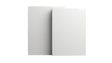 A minimalist view of two white panels isolated on transparent background	