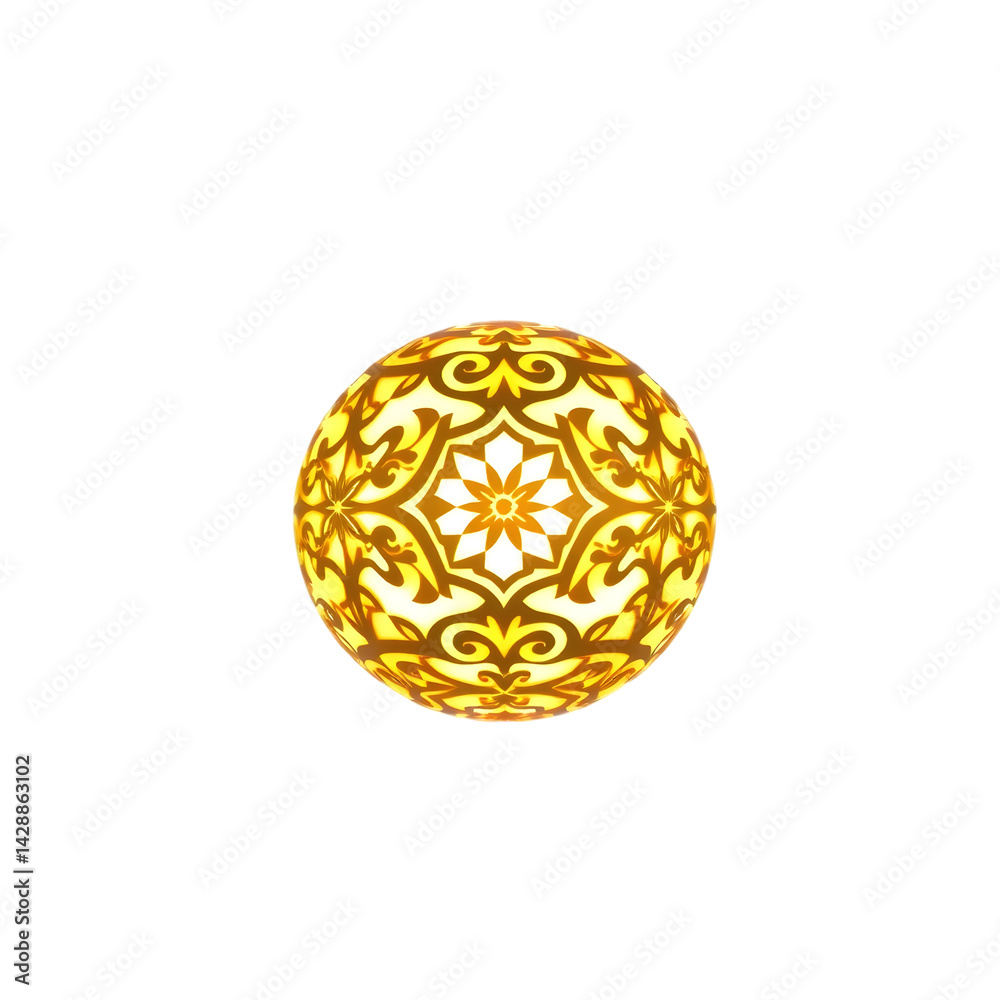 Aufkleber glowing orb 3d render, intricate design on a luminous sphere. simple presentation, perfect for addin