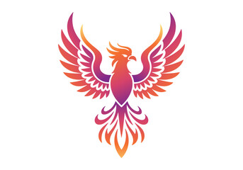 Phoenix. Colorful gradient silhouette of a bird. Vector illustration.