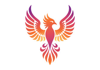 Phoenix. Colorful gradient silhouette of a bird. Vector illustration.