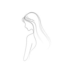 Continuous single line of woman face and body shape .Woman Face Minimalist Illustration. Continuous single line of woman tattoo. One Line Woman Vector Art, Icons, and Graphics. One Line Woman Images 