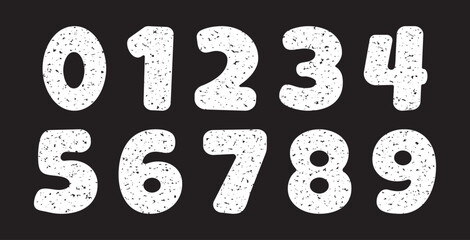 Number chalk font, kid pencil alphabet, school child crayon letter, cute kindergarten doodle sign hand draw, mathematic type paint brush, cartoon scribble symbol on chalkboard. Vector illustration