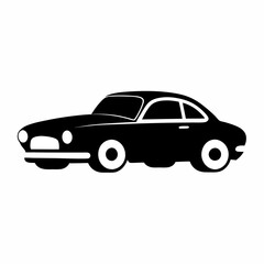 Fototapeta premium car old version silhouette on white