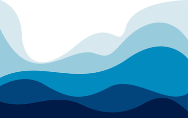 Blue wave vector abstract background flat design