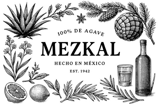 Crafting agave spirits in Mexico with traditional mezkal artistry and nature's bounty in a beautiful vintage design