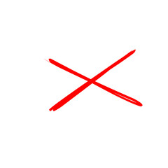Obraz premium Red Cross Out The Line