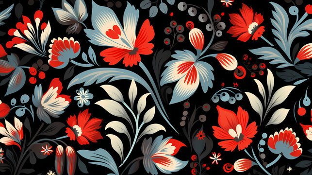 Traditional tole pattern background poster decorative painting 