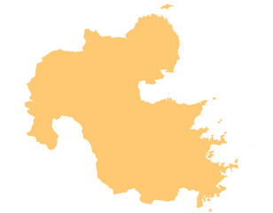 大分県　地図　オレンジ　イラスト