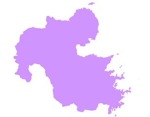 大分県　地図　紫　イラスト