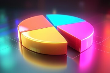 Obraz premium Vibrant Pie Chart Illustrating Data Segments