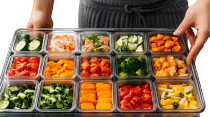 Meal prep sticker sheet with containers, planner notes, checkboxes