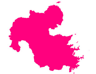 Fototapeta premium 大分県 地図 マゼンタ イラスト