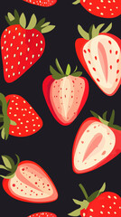 Strawberry Seamless Pattern Vector for Fresh and Vibrant Background Designs