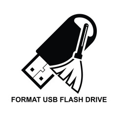 Format usb flash drive icon isolated on background vector illustration.