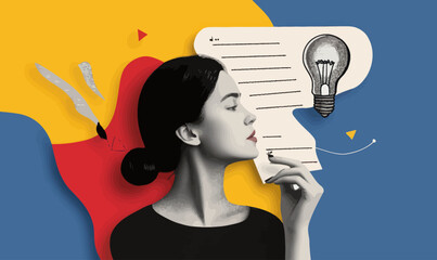 Discrimination in Science: Woman Developing Ideas Amid Challenges with Light Bulb Metaphor