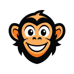 playful monkey head mascot logo vector illustration
