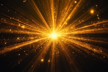 Obraz premium Abstract Golden Light Burst