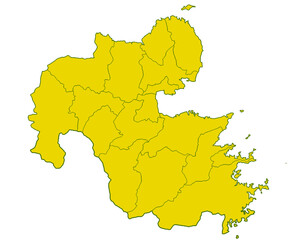 大分県　地図　かぼちゃ　イラスト