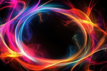 Naklejka premium Abstract Colorful Swirls on Black