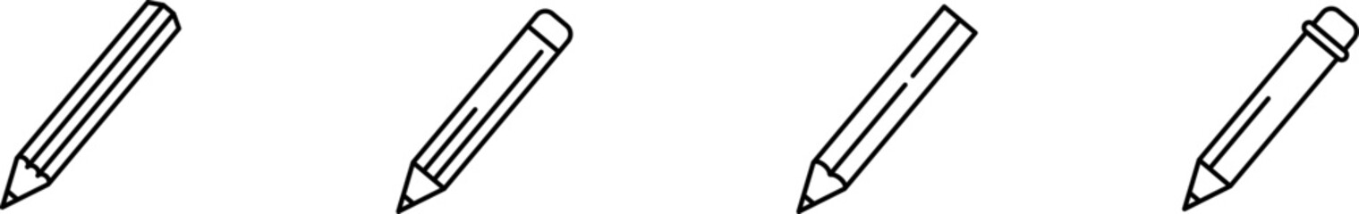 Pencil icon isolated on white background. Pencil icon in line style. Vector illustration