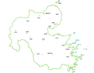 Obraz premium 大分県 地図 白 斑点 イラスト