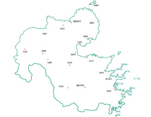 大分県　地図　白　斑点　イラスト