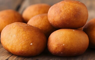 Golden Brown Baked Buns Closeup Photography