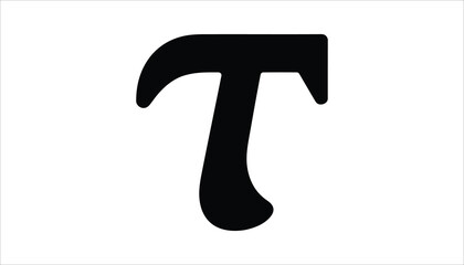 Tau symbol vector greek letter icon black math illustration