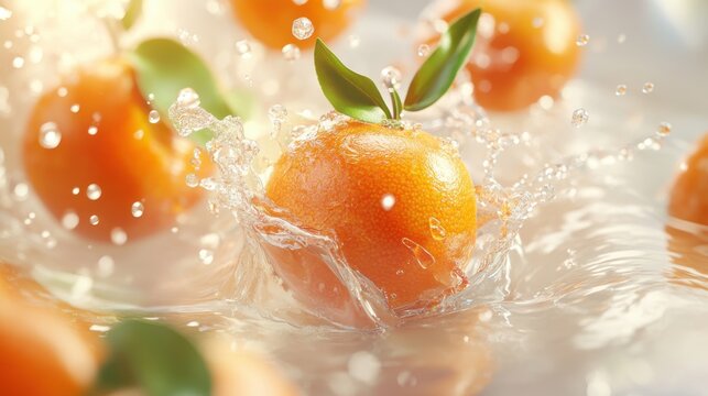 Tangerina fresca, suculento. Fundo branco com gotas de &Atilde;&iexcl;gua, splash. Comidas, frutas maduras e frescas.