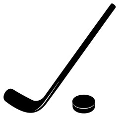 hockey stick and puck