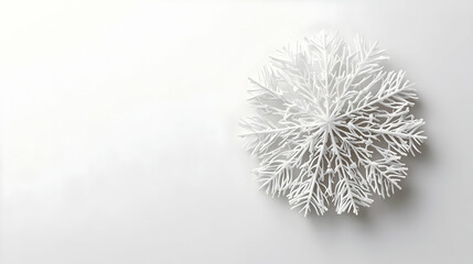 Elegant White Snowflake Ornament On White Background