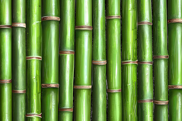 Obraz premium Vibrant Green Bamboo Stalks Texture Background