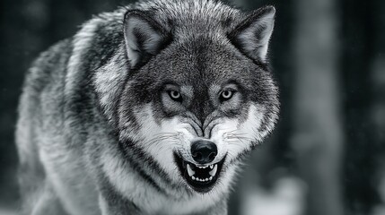 Gray wolf close-up