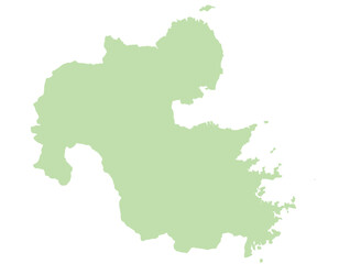 大分県　地図　黄緑　イラスト