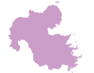 大分県　地図　紫　イラスト