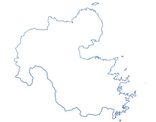 Obraz premium 大分県 地図 白 イラスト