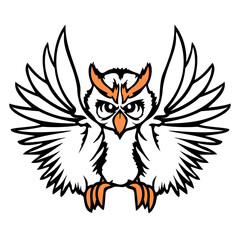 Owl night bird wise forest animal wisdom cuckoo Isolated Vector Graphic Design Illustration
