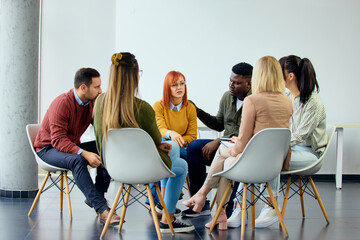 Group Therapy Session Focused on Emotional Support Among Diverse Participants