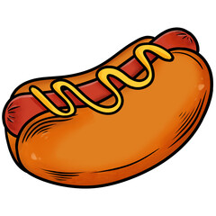 Colorful cartoon hotdog for kids