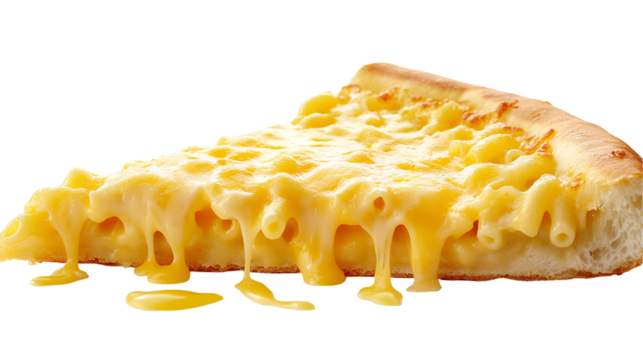 Floating slices of pizza isolated on a transparent background