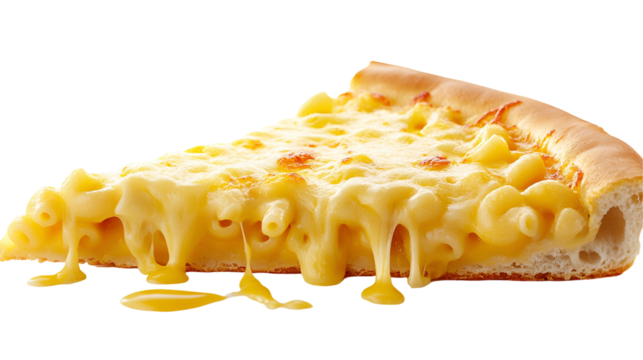 Floating slices of pizza isolated on a transparent background