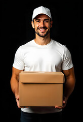 Delivery man with the box