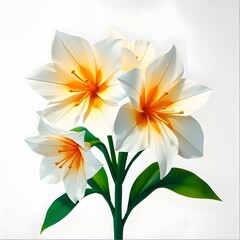 Obraz premium Abstract Dynamic motion, dreamlike surreal painting White flowers with golden accents, close-up view, intricate details, dark background with gold splashes art illustration design
