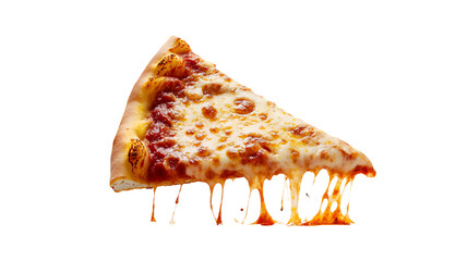 Floating slices of pizza isolated on a transparent background